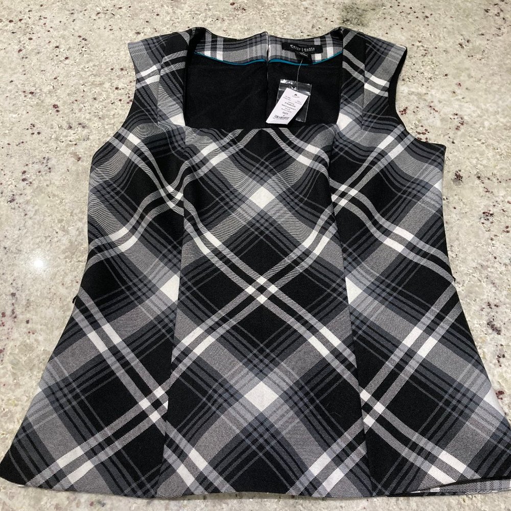 White House Black Market Bristol Plaid Bodice Top